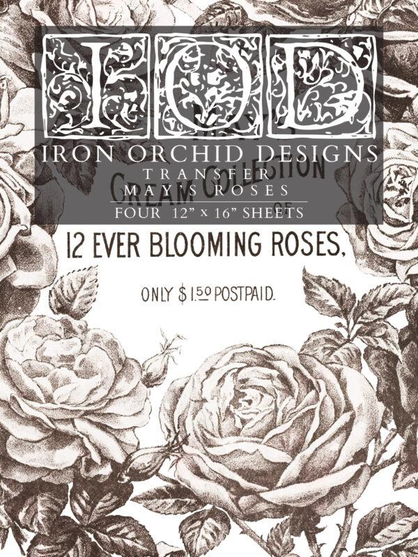 Transfer Mays Roses 600x800 - My Shabby Chic Corner - Prodotti Iron Orchid Designs - IOD