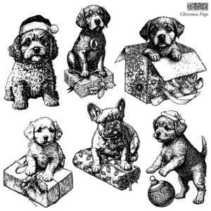 IOD STA PUP Christmas Pups Stamp 300x300 - My Shabby Chic Corner - Prodotti Iron Orchid Designs - IOD